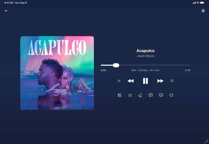 The player on iPad